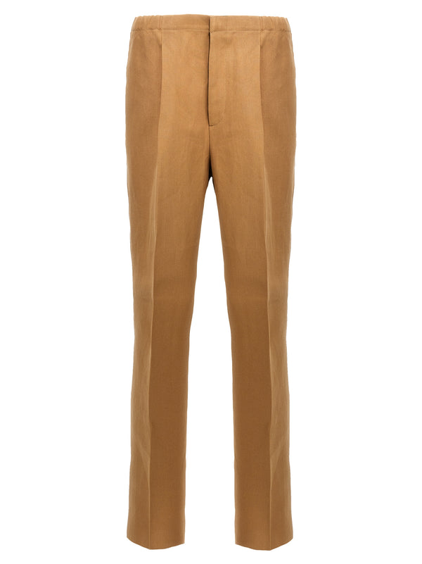 Fendi 100% Industrial Paper trousers in beige