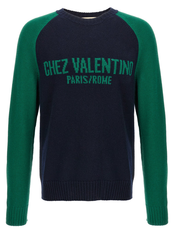 Valentino Garavani 75% virgin wool sweater in navy