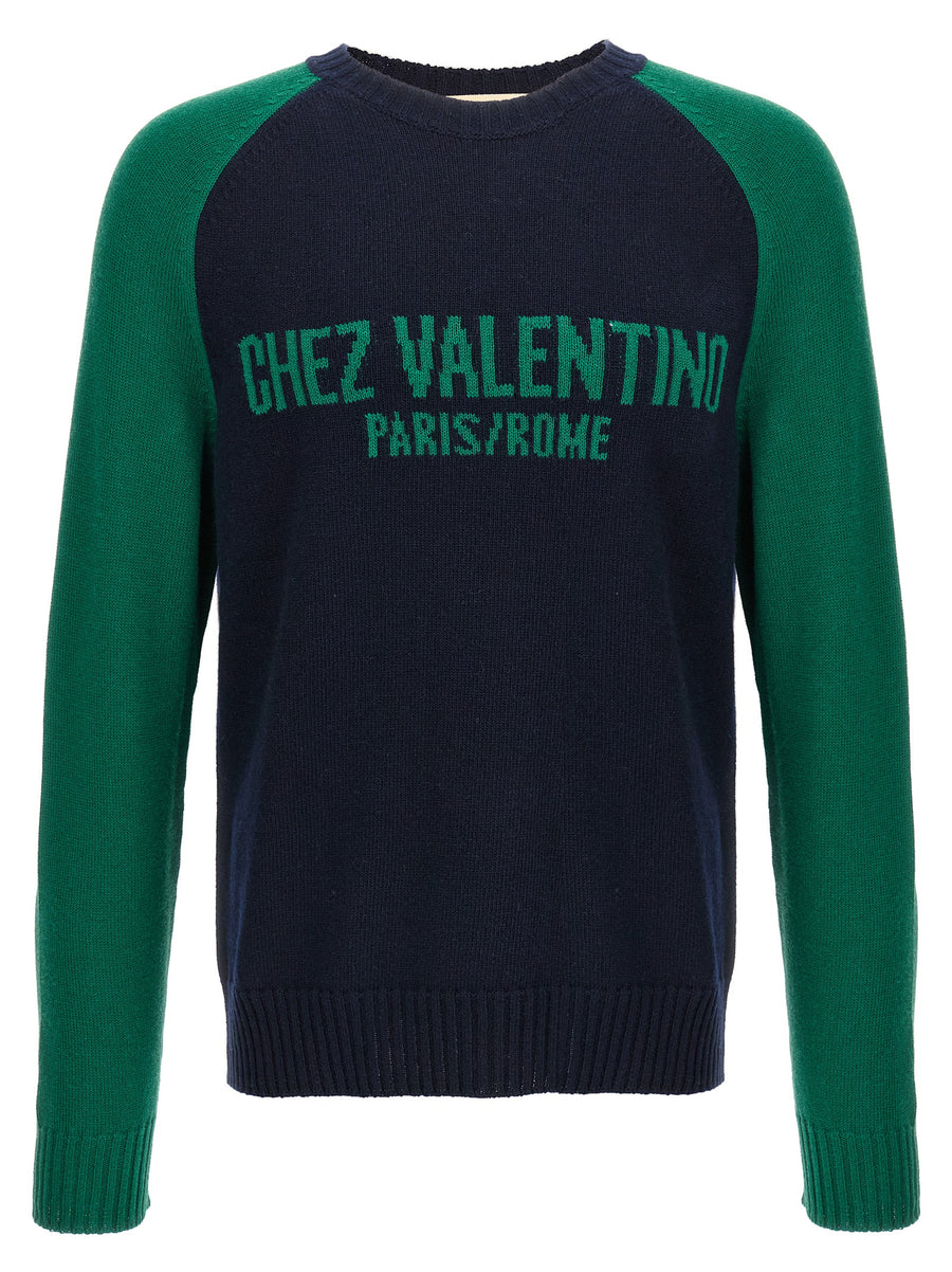 Valentino Garavani 75% virgin wool sweater in navy