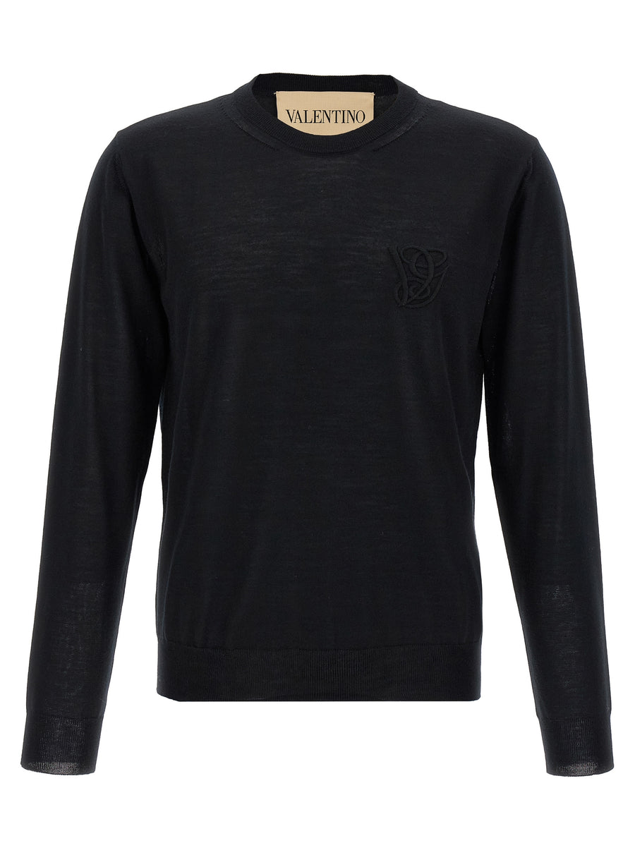 Valentino Garavani 100% virgin wool sweater in black