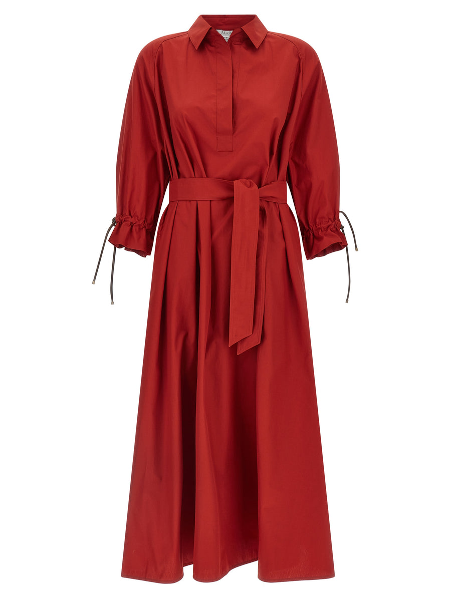 Max Mara 100% cotton dress in red