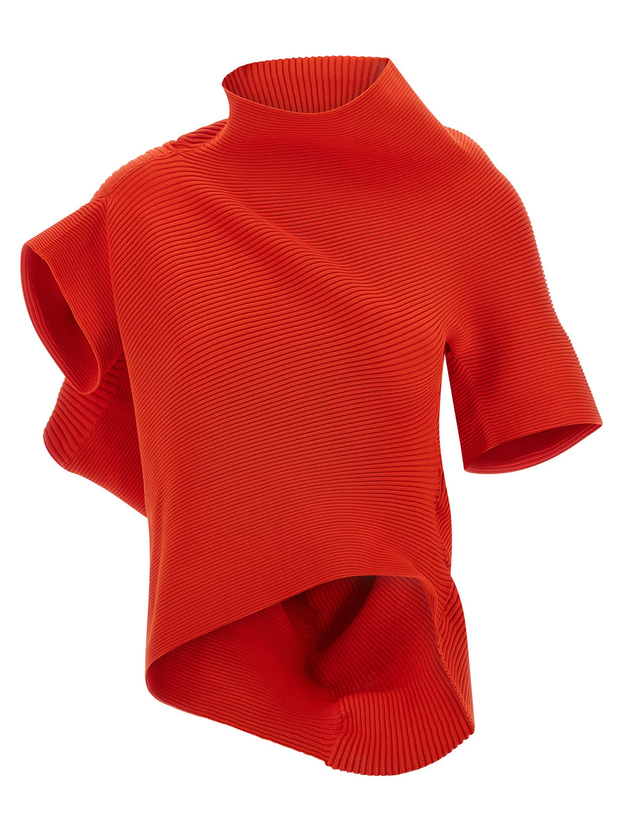 Issey Miyake 100% polyester sweater in red