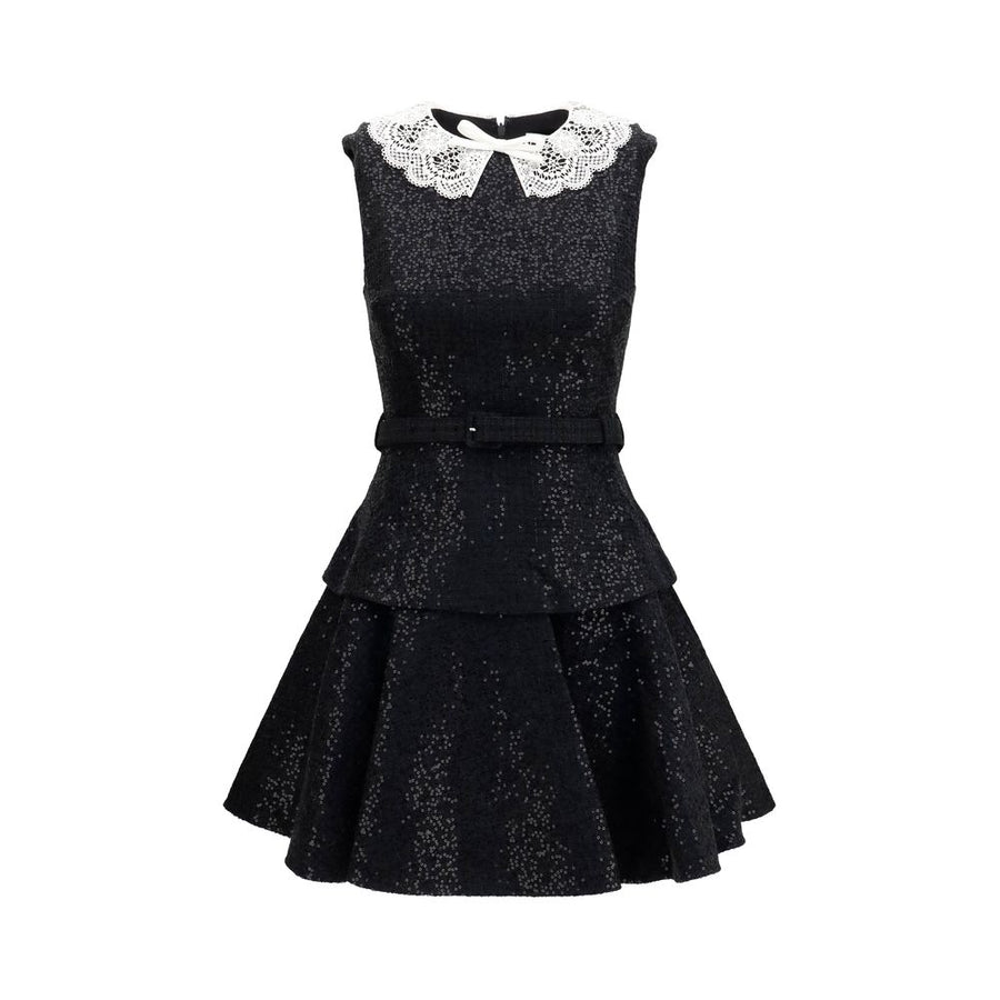 Self-Portrait 89% Polyester dress in black