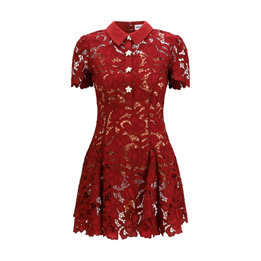 Self-Portrait 100% Polyester dress in red