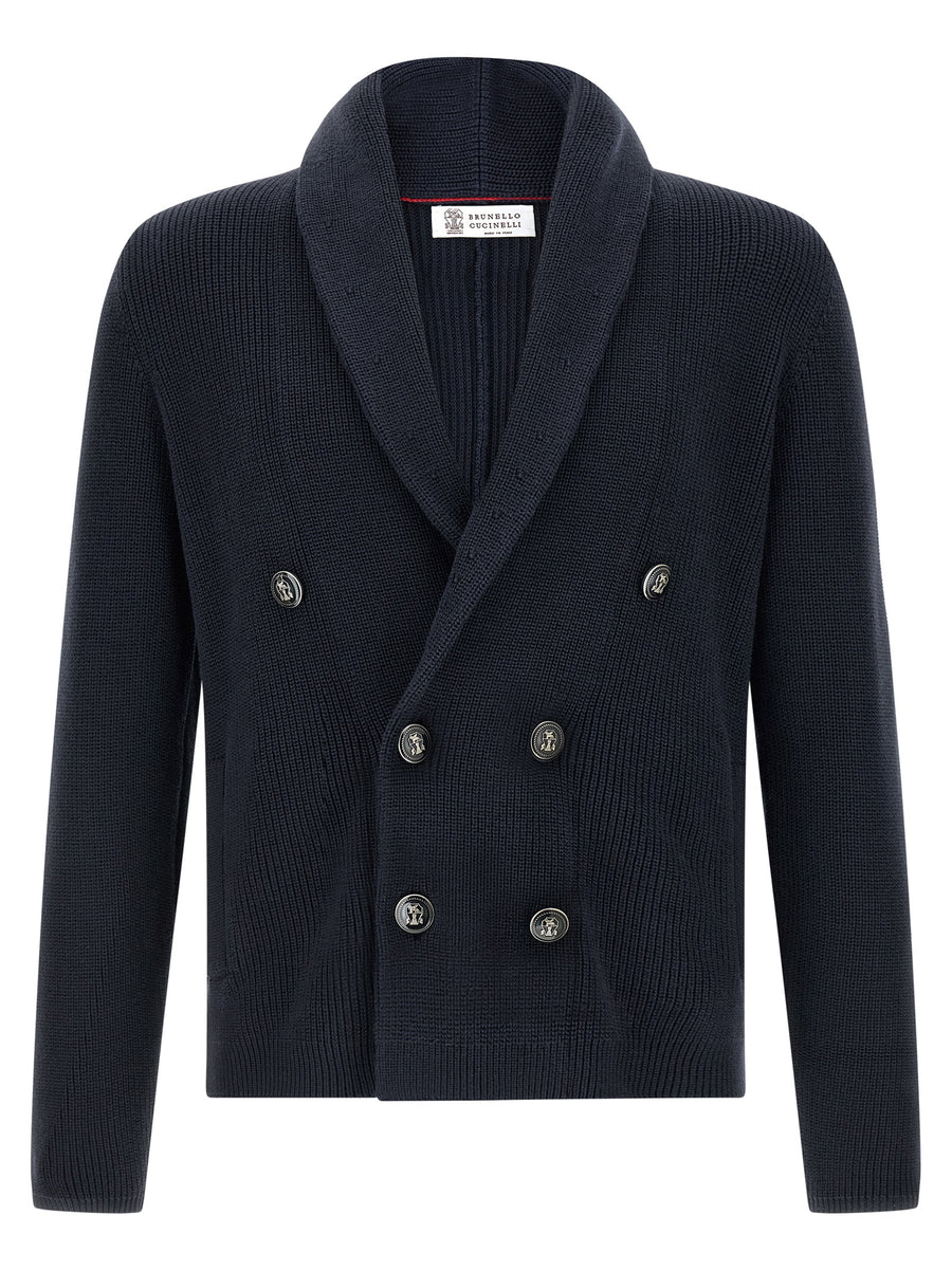 Brunello Cucinelli 100% Cotton cardigan in navy