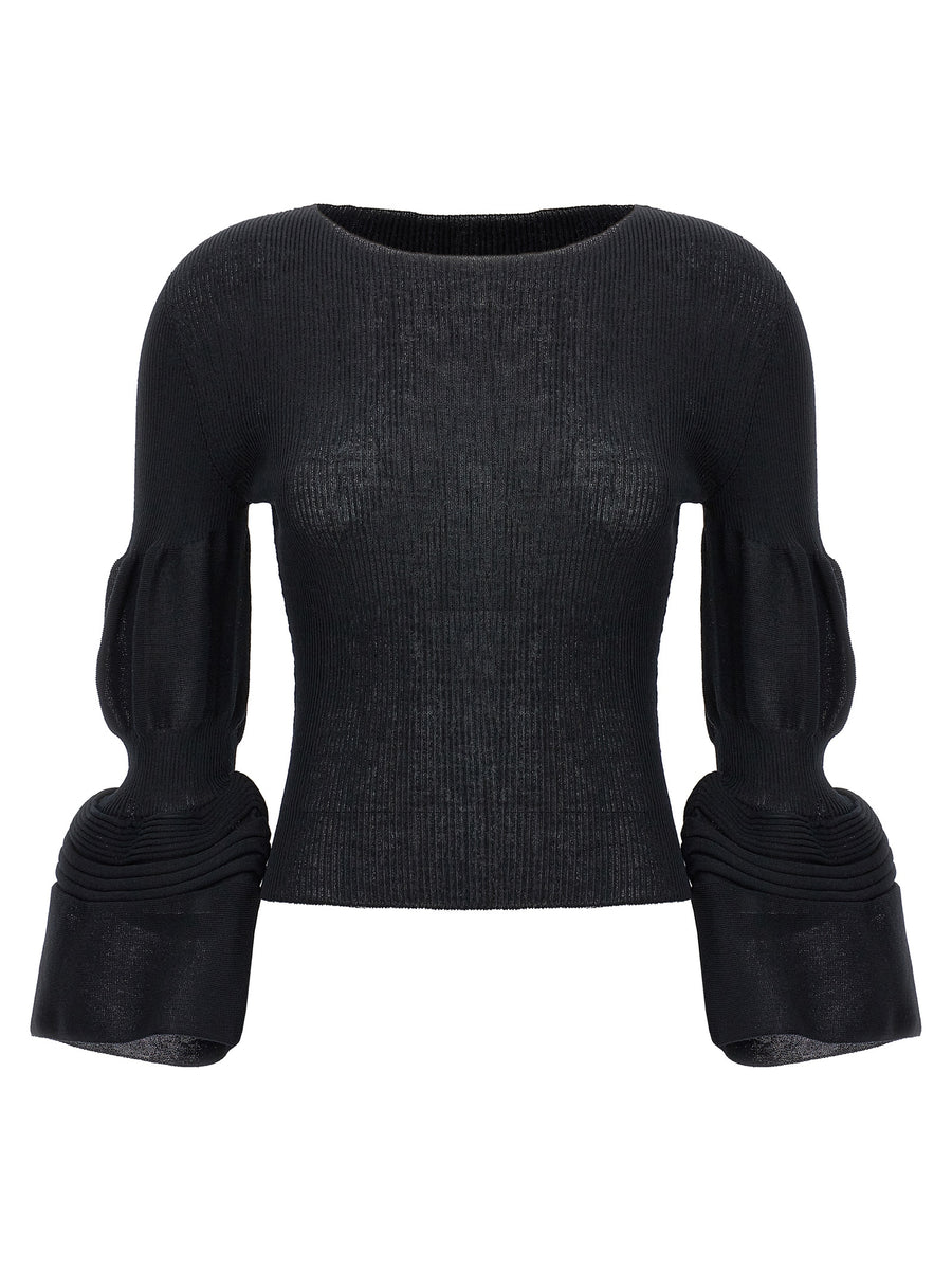 Issey Miyake 77% Polyester blouse in black