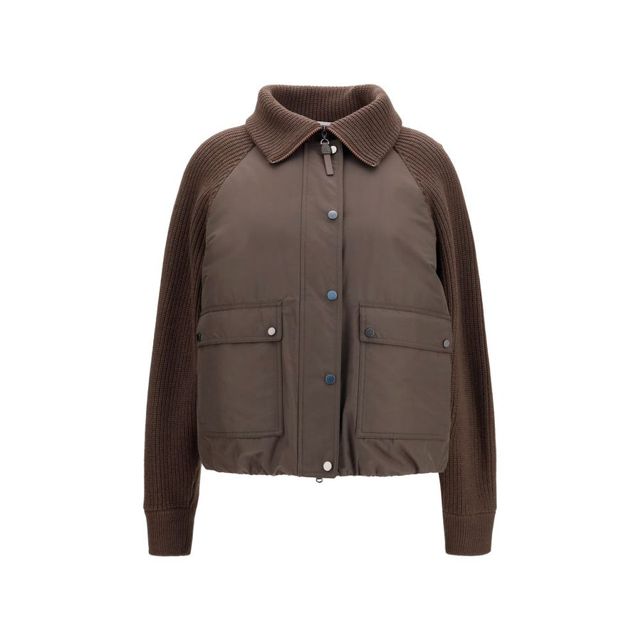Brunello Cucinelli Outer 100% Polyester down jacket in brown