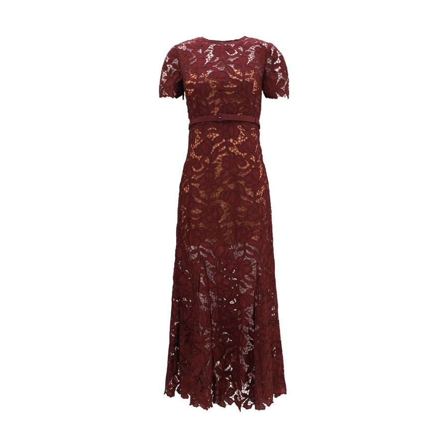 Self-Portrait 100% Polyester dress in burgundy