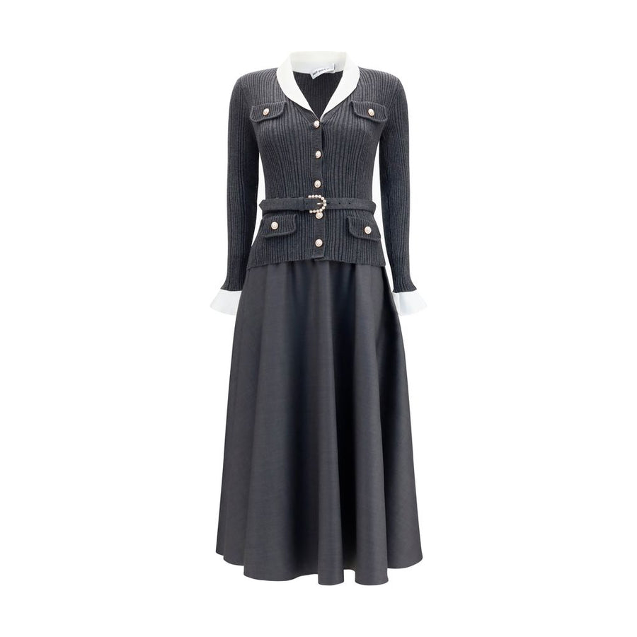 Self-Portrait 41% Polyamide dress in gray