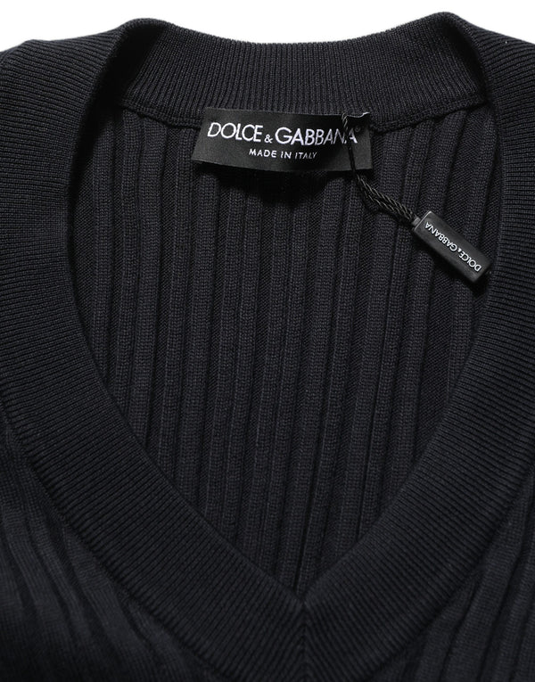 Dolce & Gabbana 55% Silk 45% Cotton sweater in black