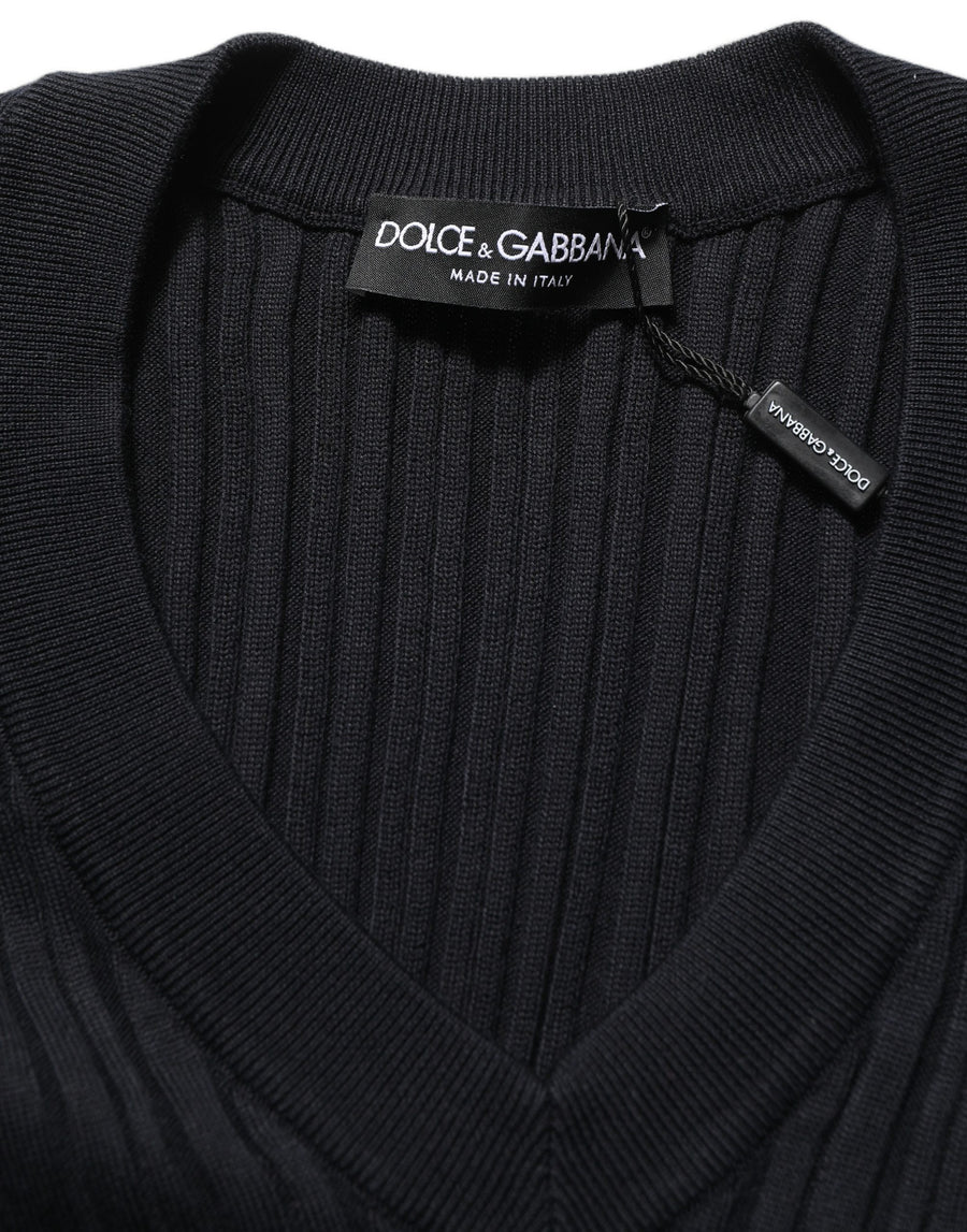 Dolce & Gabbana 55% Silk 45% Cotton sweater in black