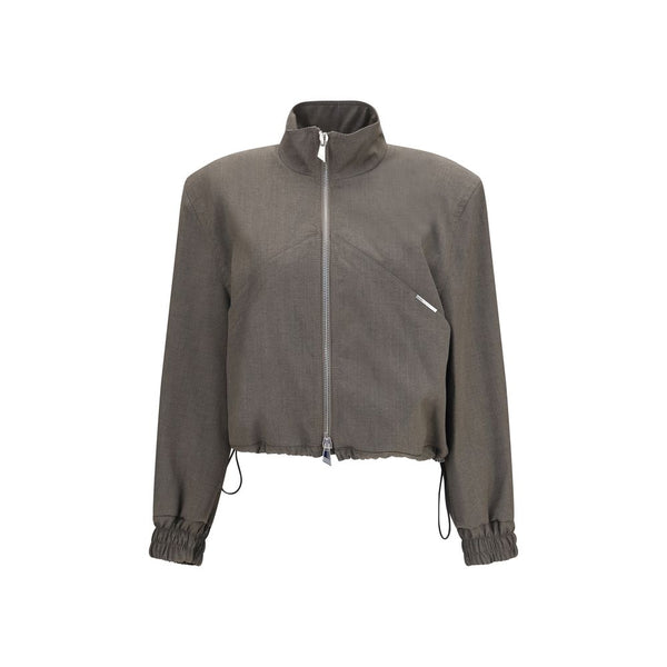The Attico 55% Merino Wool Ovis Aries jacket in brown