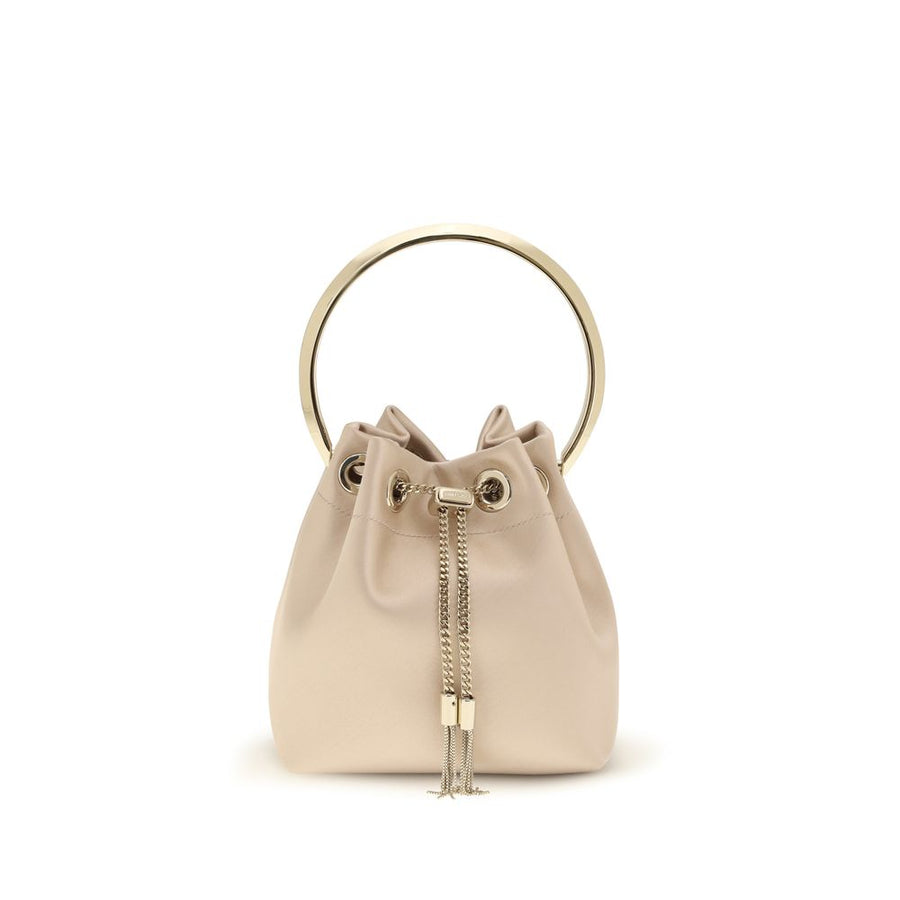 Jimmy Choo 100% Silk top handle bag in beige