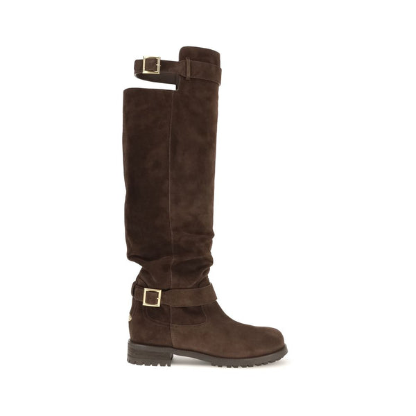 Jimmy Choo Upper: 100% Calf Leather Bos Taurus; Sole: 100% Rubber boot in brown