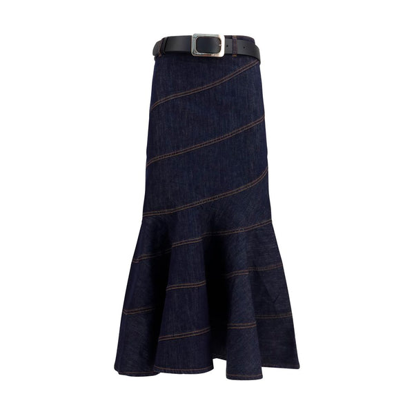 Self-Portrait 93% Cotton skirt in navy