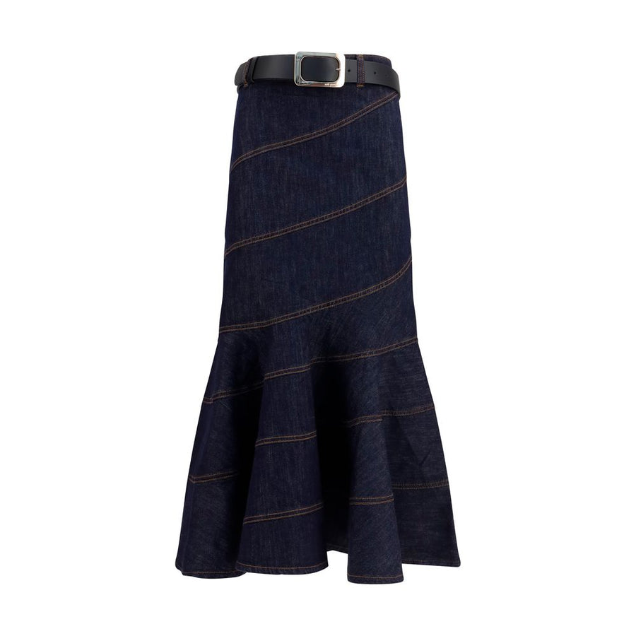 Self-Portrait 93% Cotton skirt in navy
