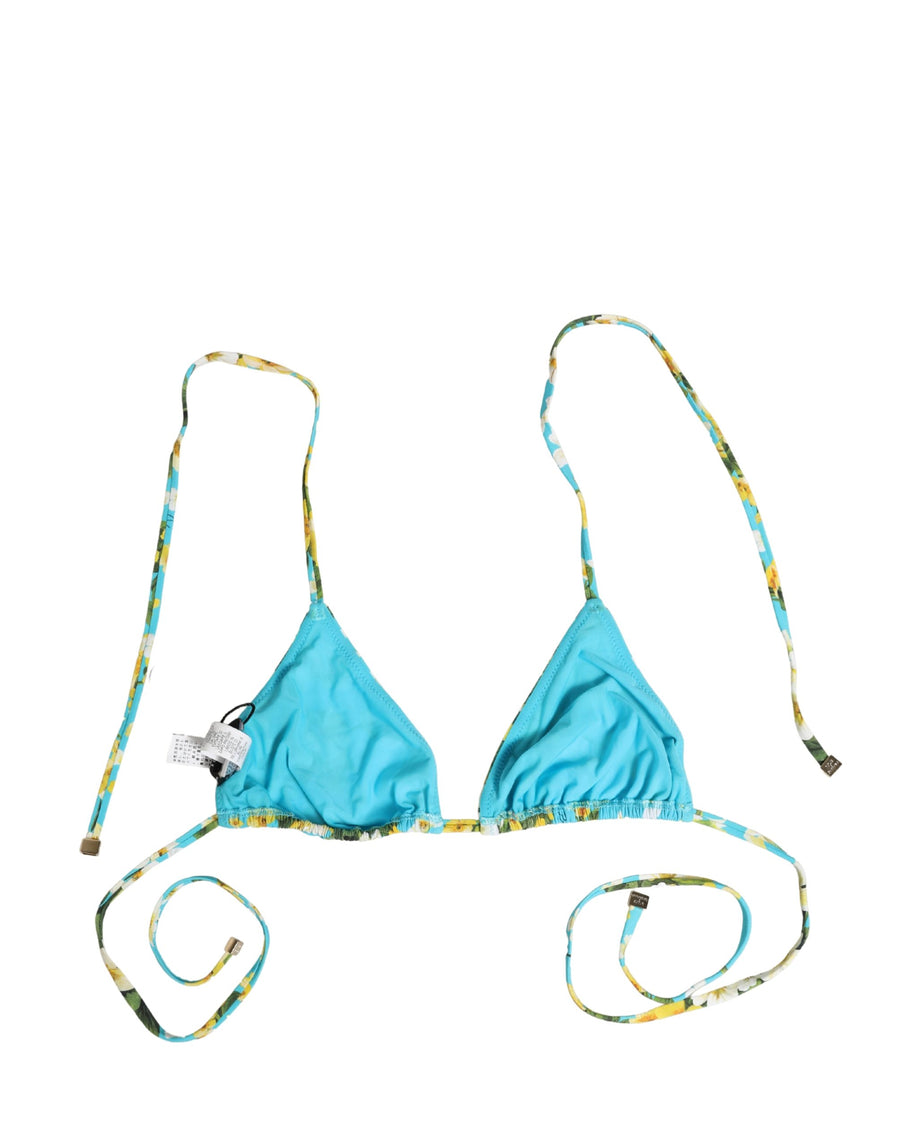 Dolce & Gabbana 75% Nylon bikini top in blue
