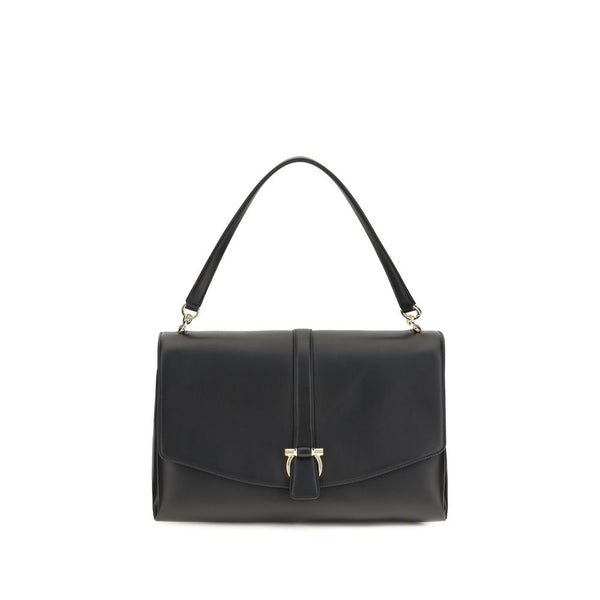 Ferragamo 100% Calf Leather Bos Taurus shoulder bag in black