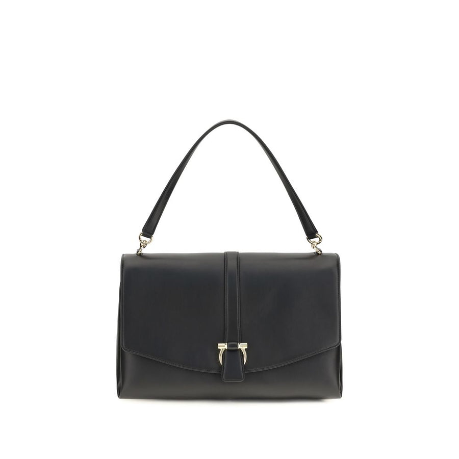 Ferragamo 100% Calf Leather Bos Taurus shoulder bag in black