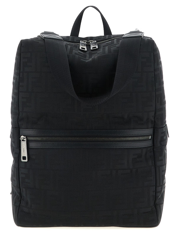 Fendi 100% Polyamide with calf leather details backpack in black