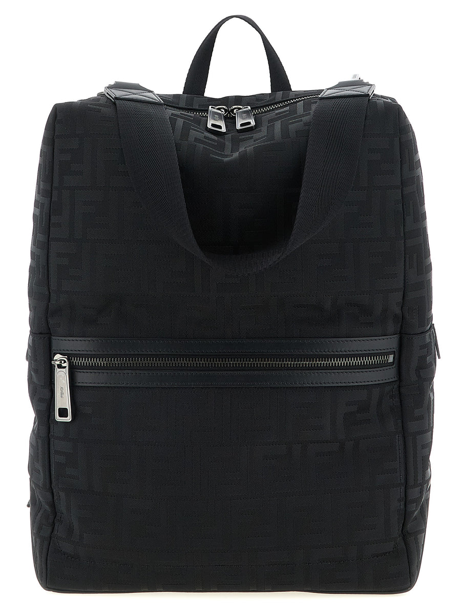 Fendi 100% Polyamide with calf leather details backpack in black