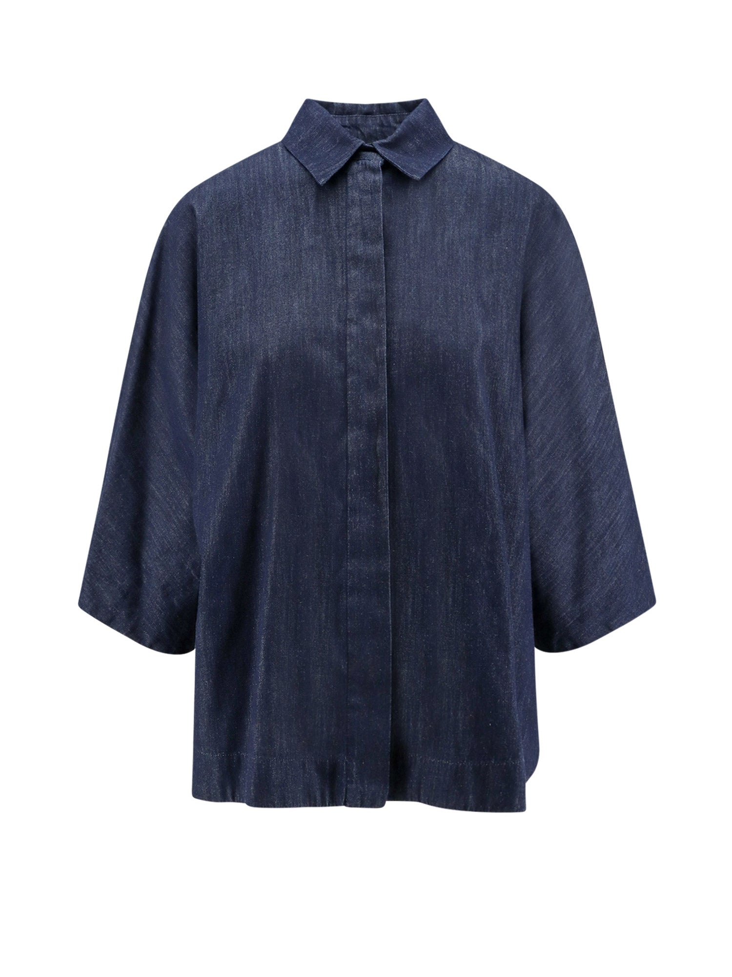 Max Mara Shirts Blue Cotone