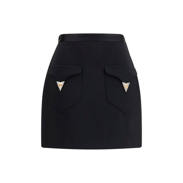 Versace 98% Fleece Wool Ovis Aries mini skirt in black