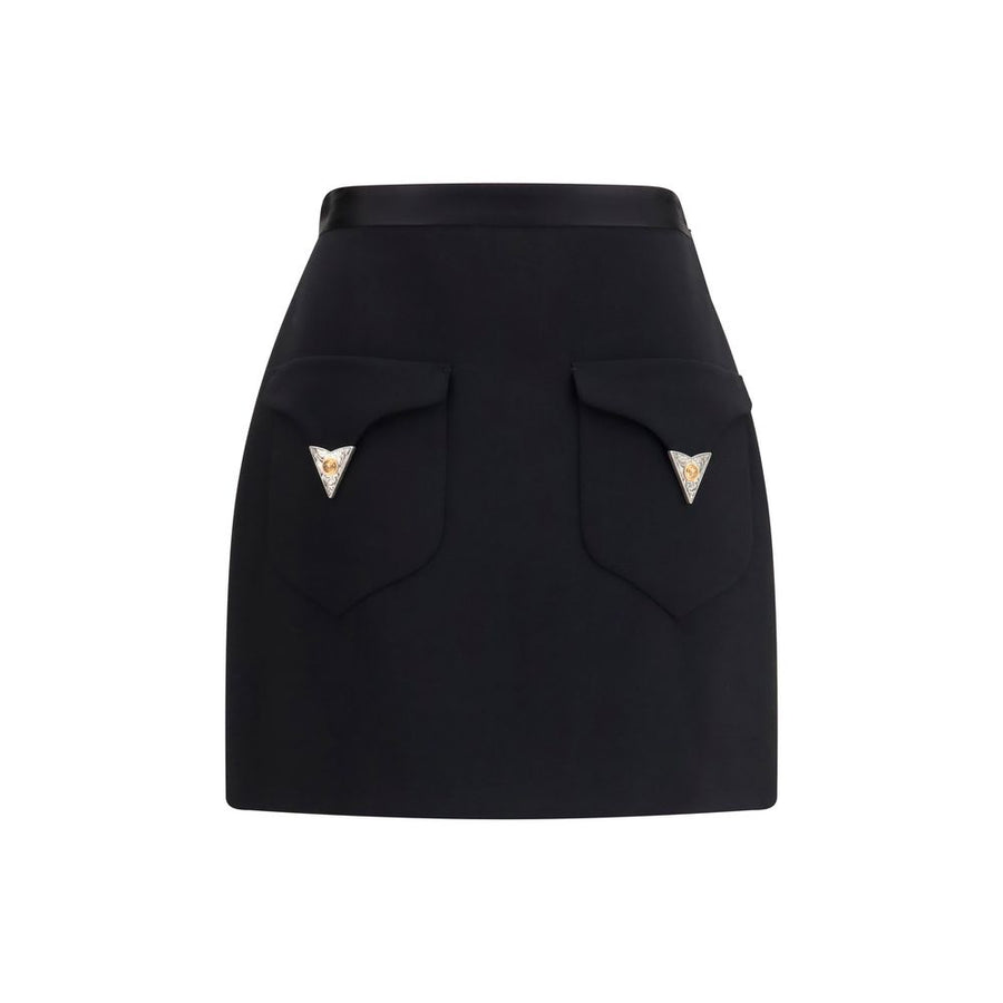 Versace 98% Fleece Wool Ovis Aries mini skirt in black
