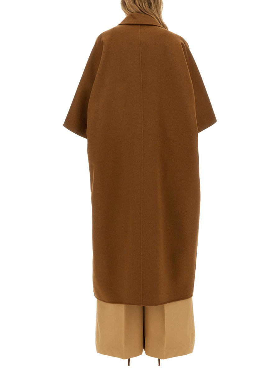 Cape Coat Drap Camel Wool Buff Trench & Raincoats