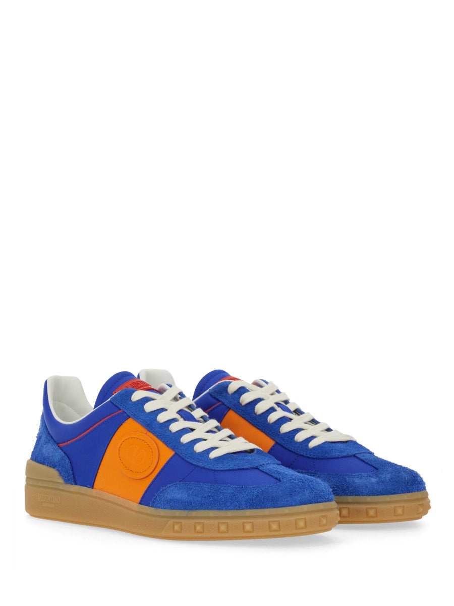 Low Top Sneakers Blue Main: Split Calf Leather Trainers