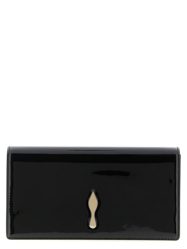 Christian Louboutin 100% calfskin leather clutch in black