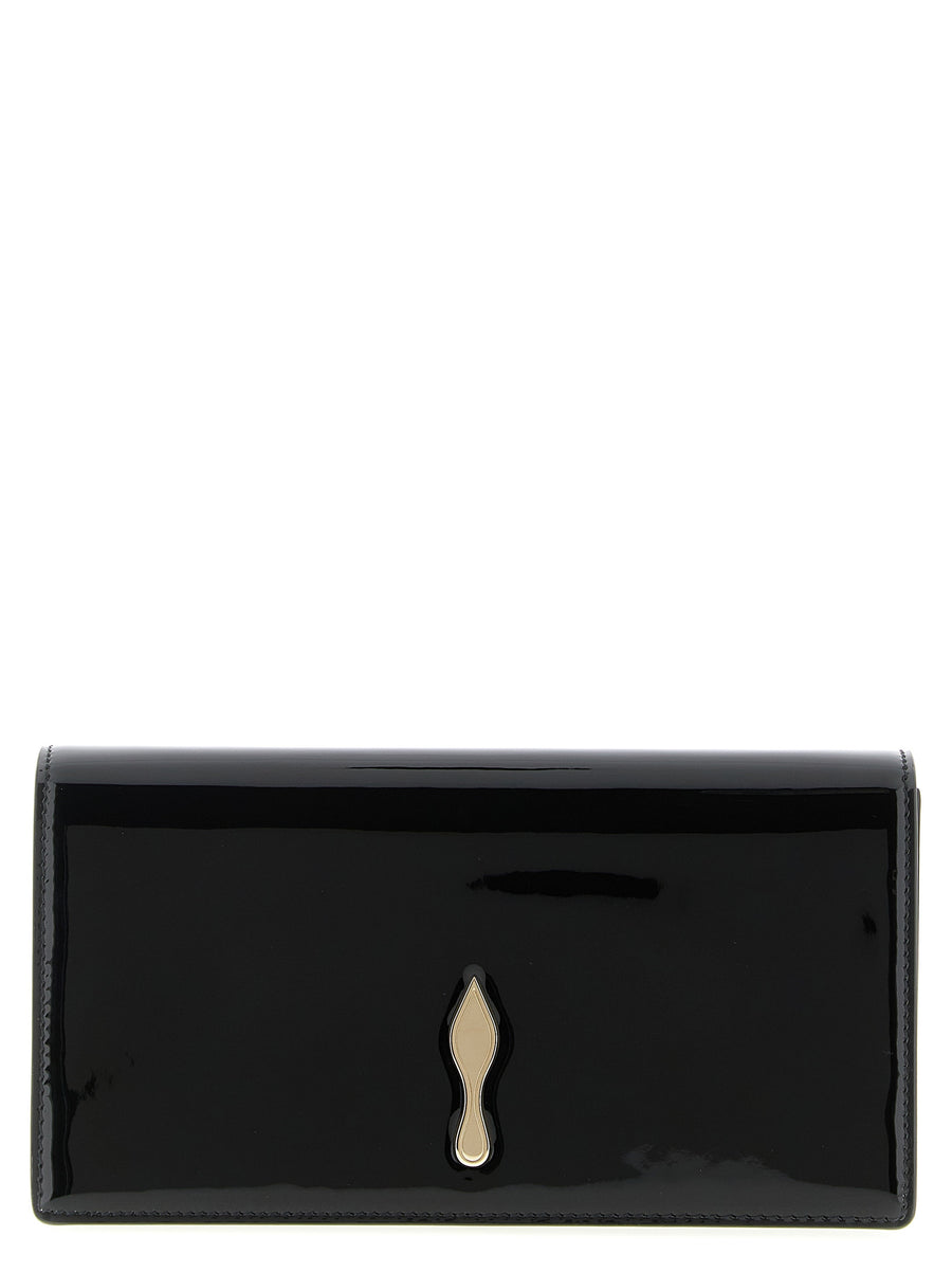 Christian Louboutin 100% calfskin leather clutch in black