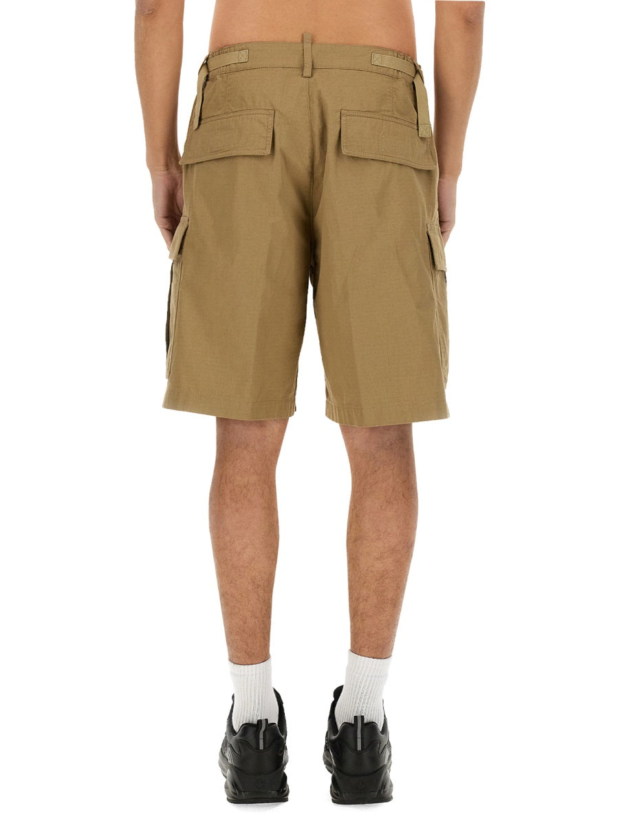 Bermuda Cargo Shorts Beige Cotton