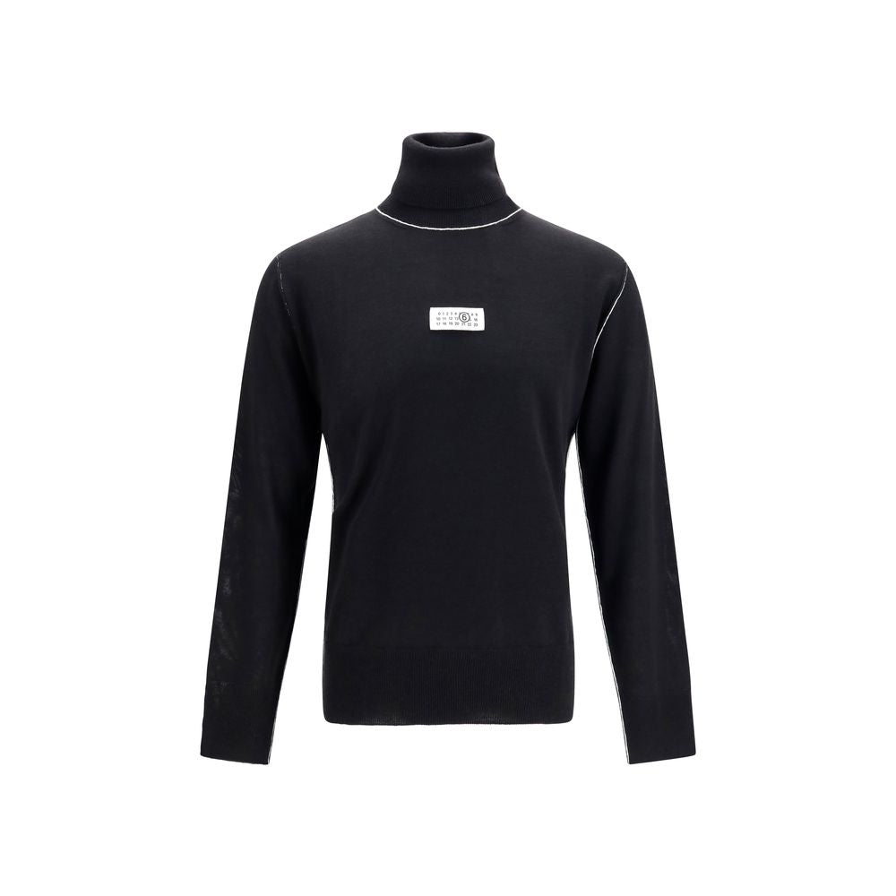 MM6 Maison Margiela Merino Wool Turtleneck Sweater — Black