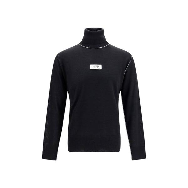 MM6 Maison Margiela 70% Merino Wool Ovis Aries sweater in black
