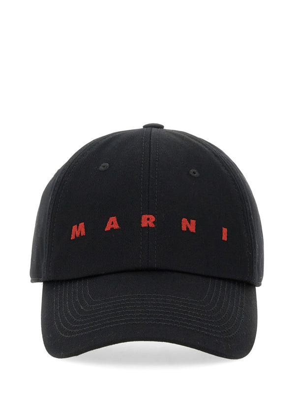 Baseball Hat With Logo Black Cotton