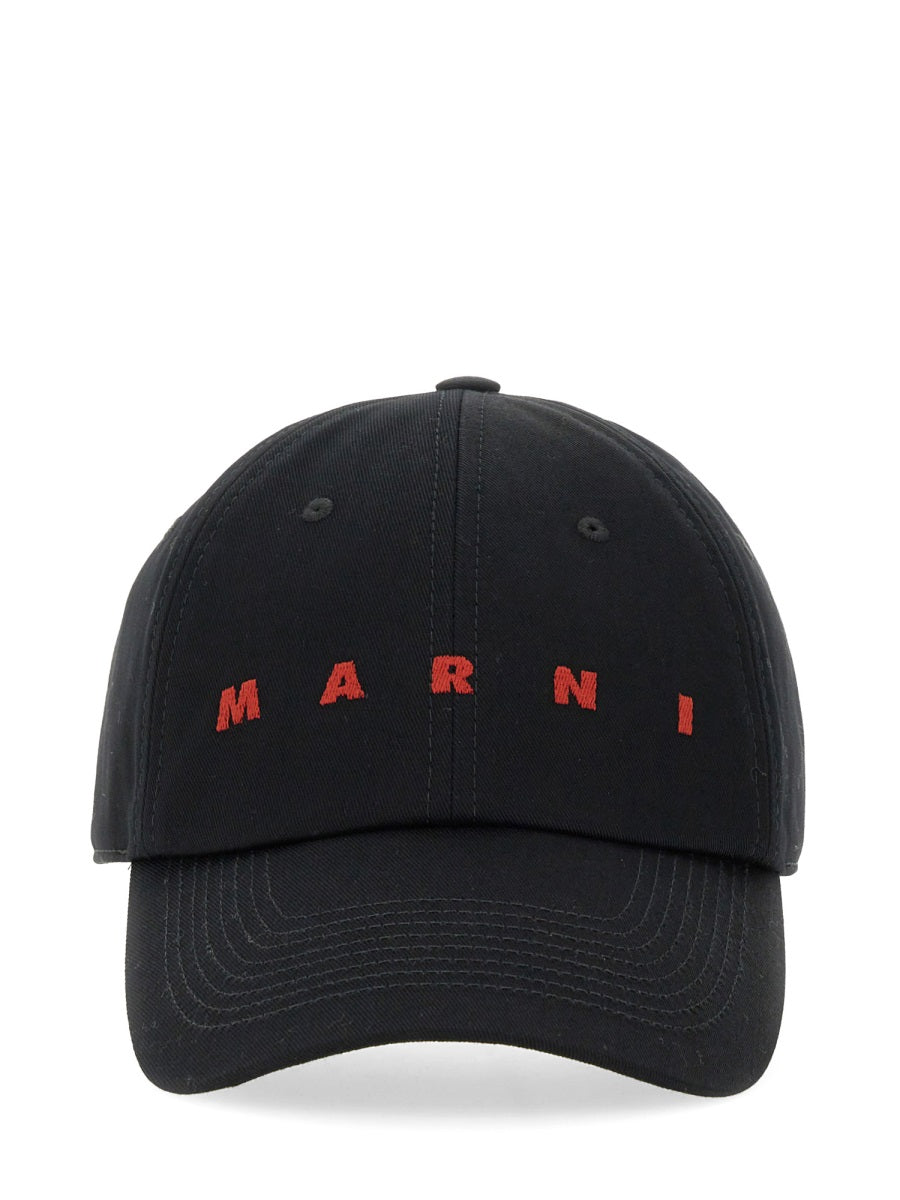 Baseball Hat With Logo Black Cotton