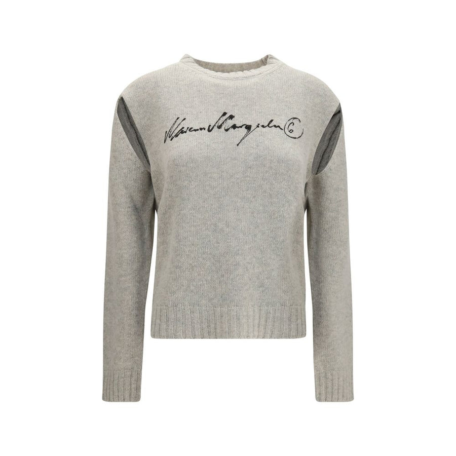 MM6 Maison Margiela 80% Merino Wool Ovis Aries sweater in gray
