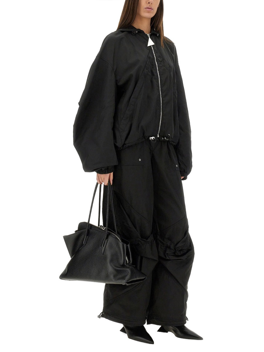 Long Pants Black Polyester Trousers
