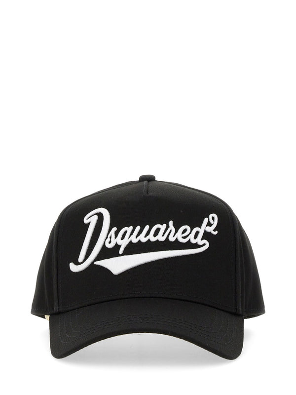 Baseball Hat With Logo Black Cotton