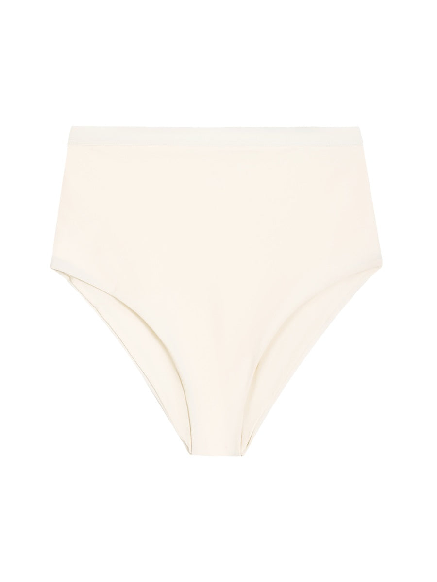 Bikini Briefs With Logo Ivory Polyamide Elastane Swim Shorts