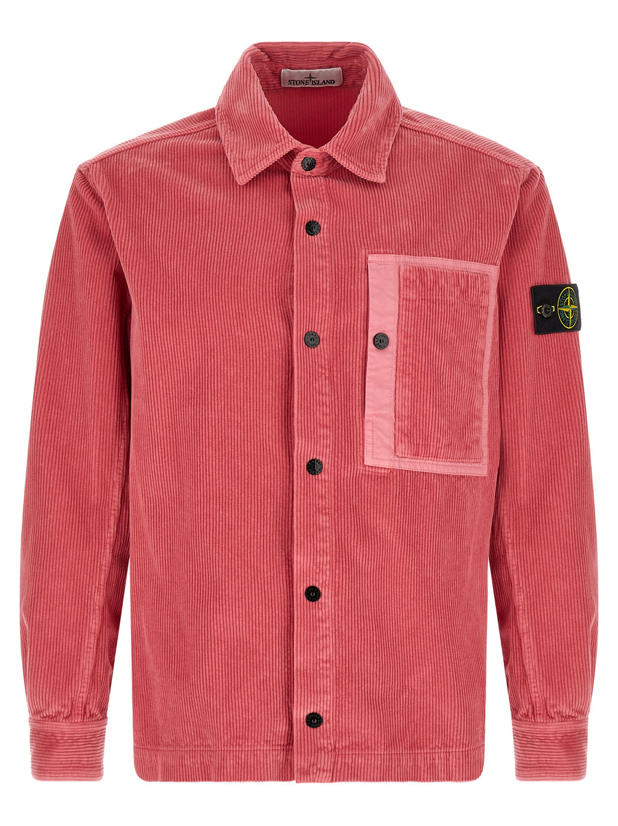Stone Island 100% cotton overshirt in pink