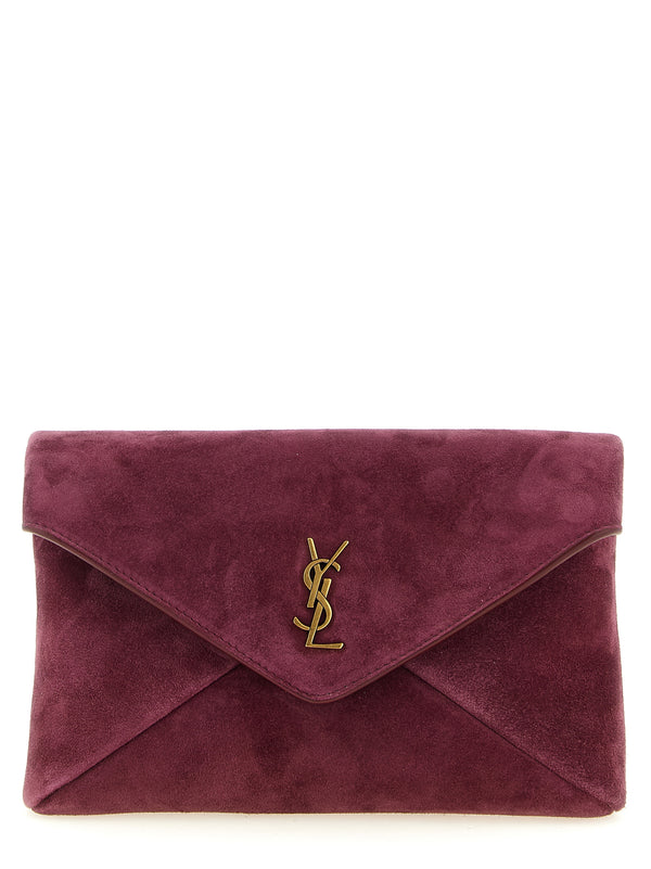 Saint Laurent 100% Calfskin Leather crossbody bag in burgundy