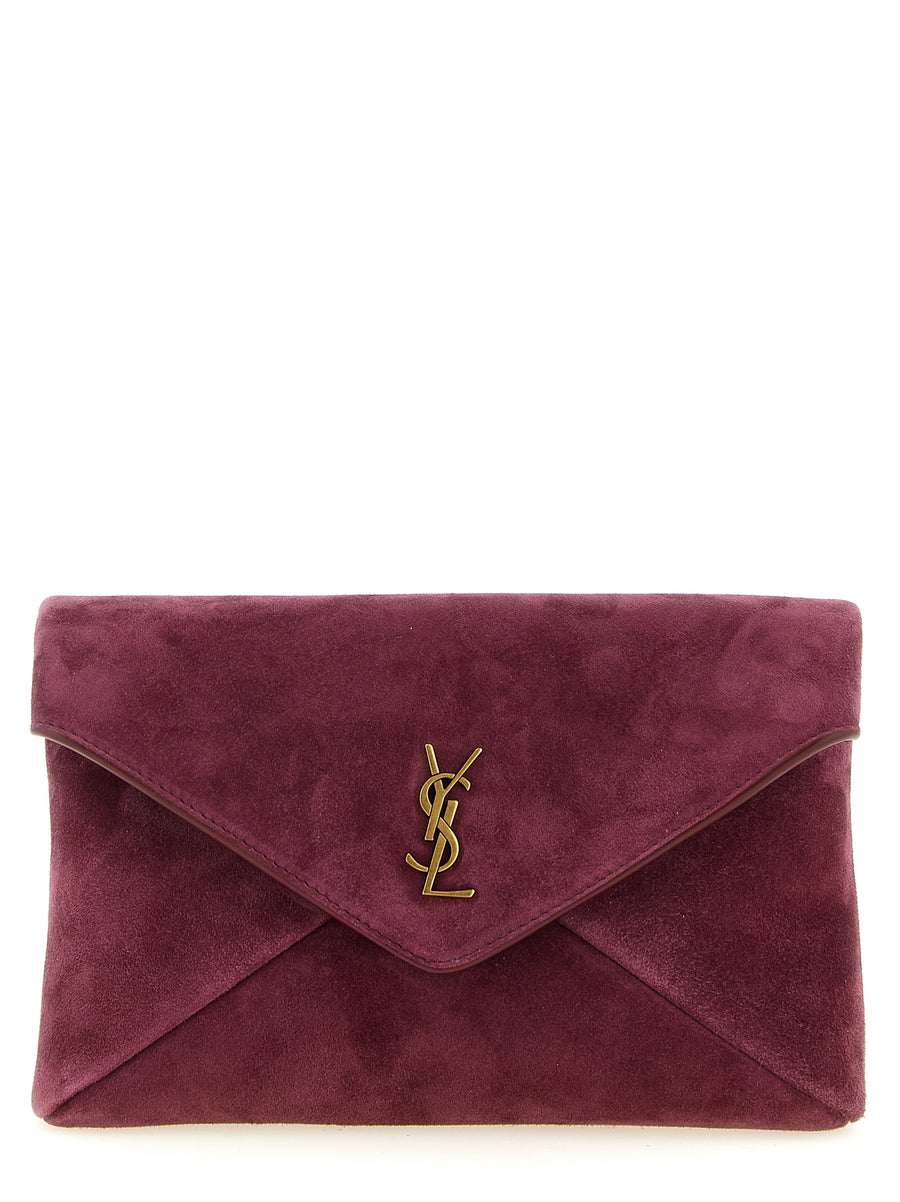 Saint Laurent 100% Calfskin Leather crossbody bag in burgundy