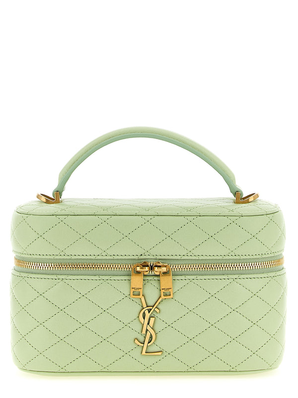 Saint Laurent 100% lamb leather top handle bag in green