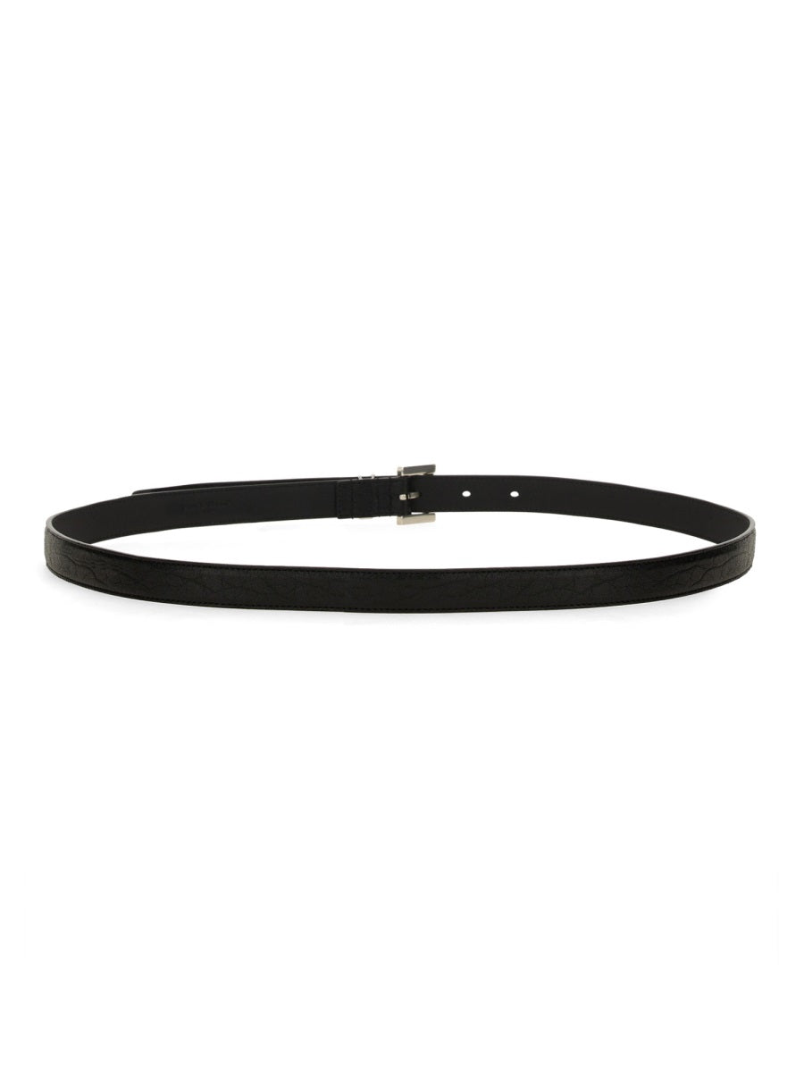 Cassandra Slim Belt Black Main: Lamb