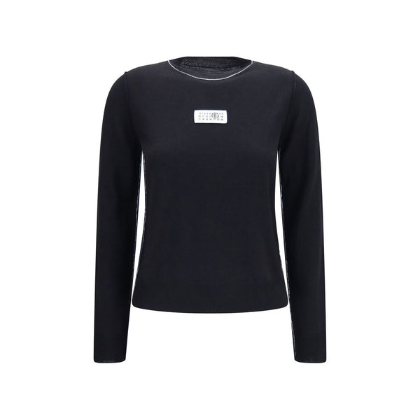 MM6 Maison Margiela 70% Merino Wool Ovis Aries sweater in black