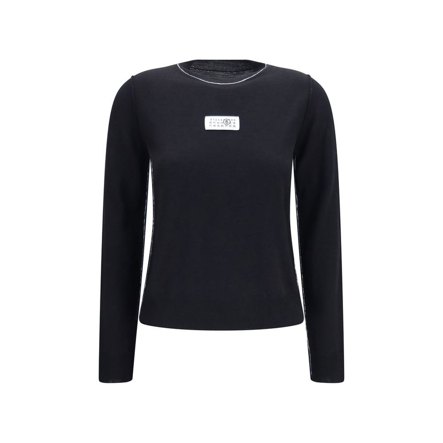 MM6 Maison Margiela 70% Merino Wool Ovis Aries sweater in black