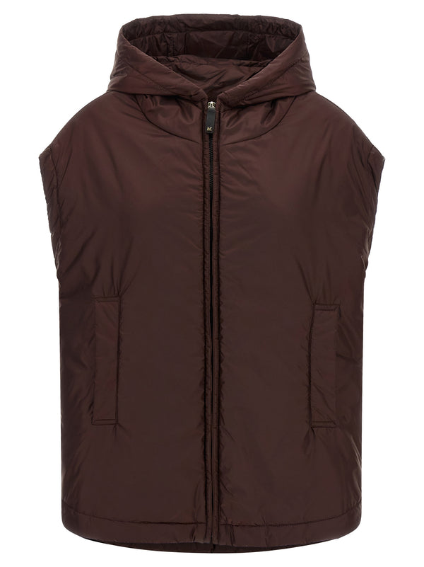 Max Mara 100% Polyester vest in burgundy