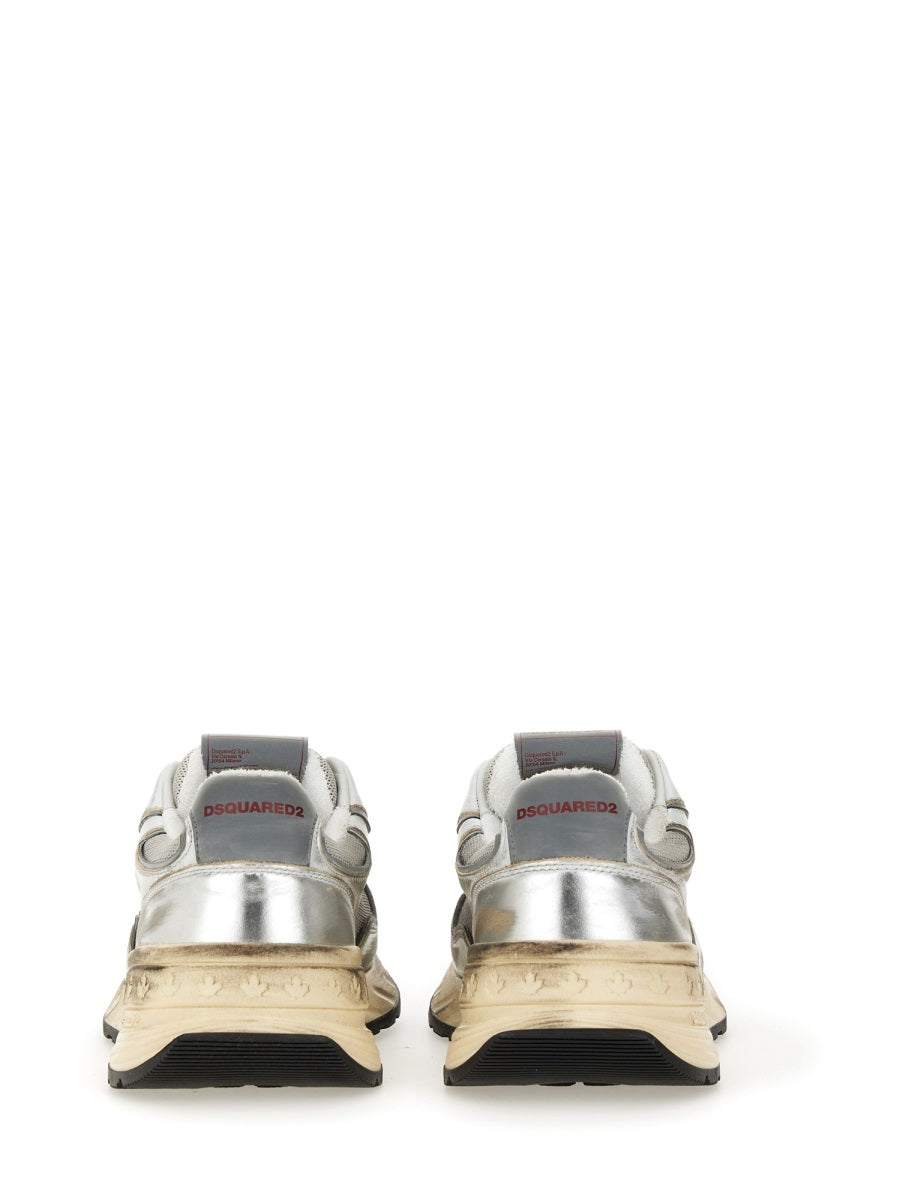 Sneaker Sprinter White Cotton Calf Leather Trainers